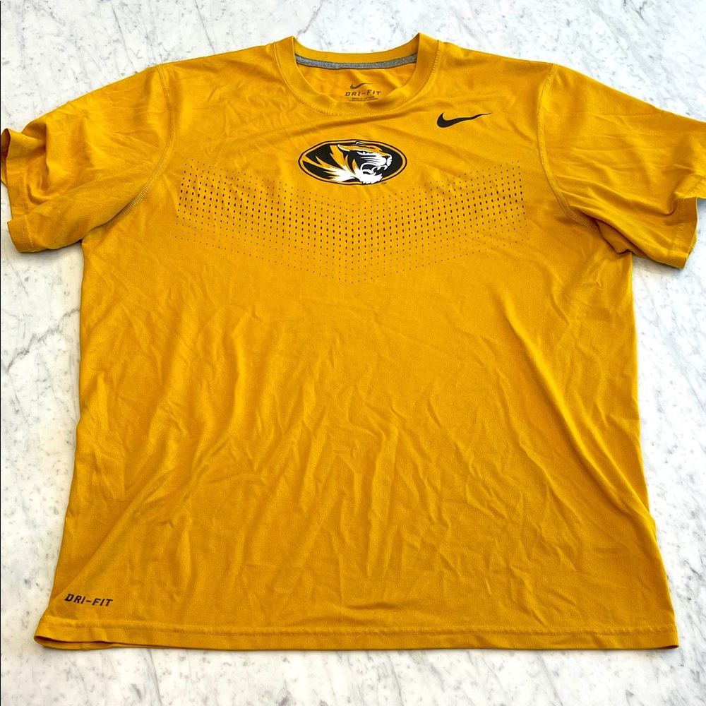 Nike Men's Yellow Dri-FIT Tee MIZZOU
